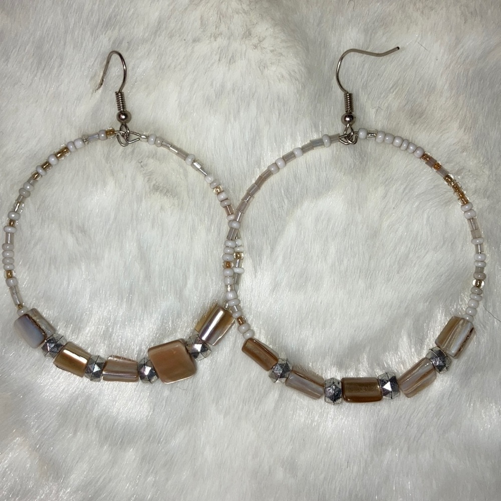 Boho Beaded Hoops - Picture 2 of 3